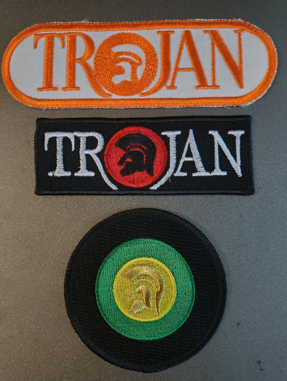 3 Trojan Records Embroidered Patches